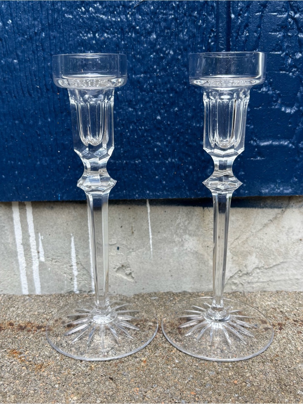 Vintage Rogaska Crystal Richmond Candlestick Holders - Pair of 2 - Flawless